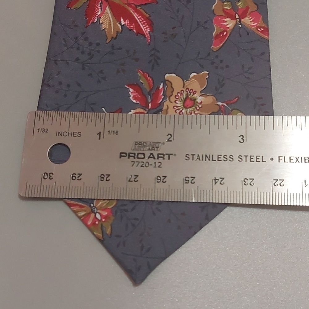 Vintage Styled In Italy Handmade Tie 52" Pop Up Floral Print - Picture 3 of 5